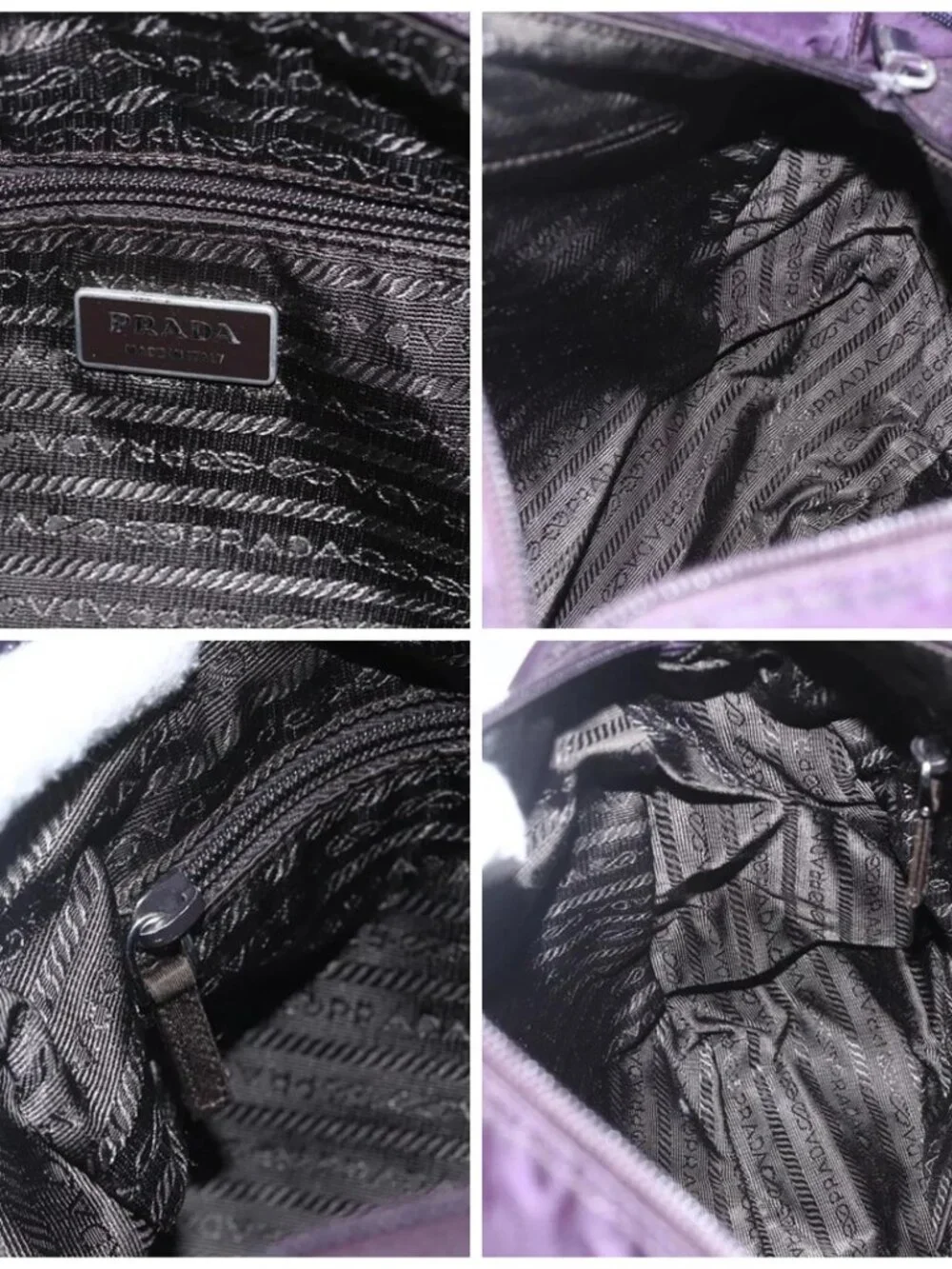 PRADA Shoulder Bag Nylon Purple Silver Auth 167957 - Picture 15 of 16